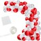 Red, White, Silver Balloons Kit, 122Pcs Red White Silver Balloon Arch Balloon Garland Kit(Red White)